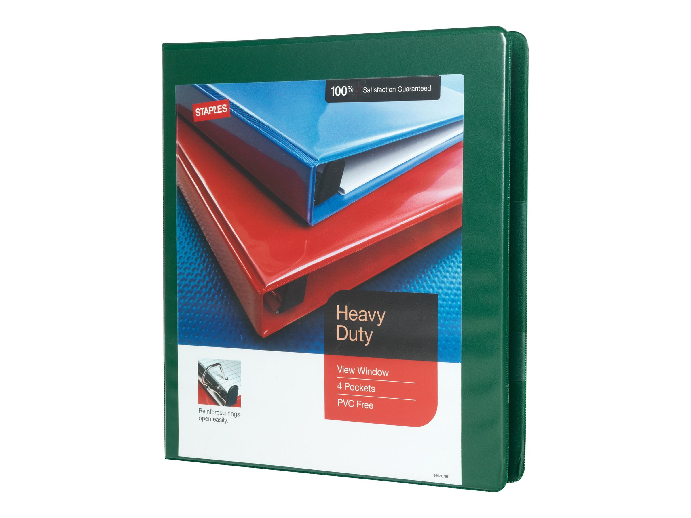 Staples HeavyDuty Presentation ring binder for 220 sheets green