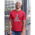 thumbnail image 2 of Eiffel Tower Medium Front Graphic And "Le Paris" Text Underneath Men T-Shirt, Male Medium, 2 of 4