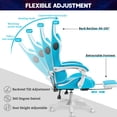 thumbnail image 4 of Gaming Chair with Bluetooth Speaker, Ergonomic Massage Racing Chair with RGB Lights, Footrest and Lumbar Support, High Back Office Chair,  Heavy Duty Design Gaming Computer Chair, 4 of 7