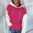 thumbnail image 2 of BangWanChi Trendy Queen Hoodie Oversized Women's Casual Patchwork Print Long Sleeve Pocket Hoodie Hooded Tops Blouse, 2 of 5