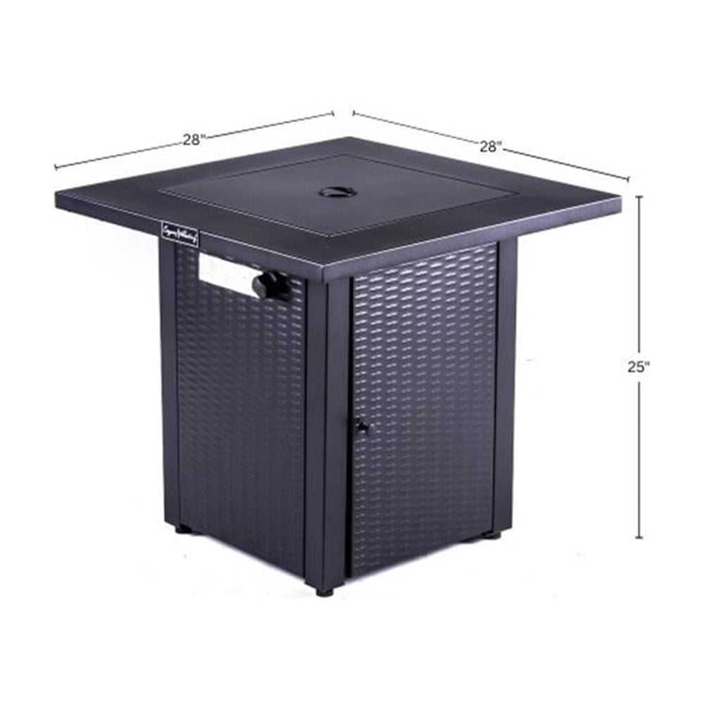 Origins by Alpine Azure 28" 2-in-1 Gas Fire Pit Table in Black
