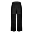 thumbnail image 5 of jtjvou 2025 Womens Crochet Swimsuit Coverup Pants High Waisted Drawstring Sheer Mesh Knit Wide Leg Beach Pant Black XL, 5 of 7