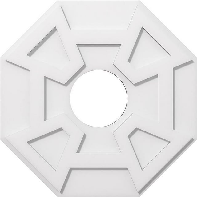 Ekena Millwork CMP24LG-07000 24 in. OD x 7 in. ID Square Logan Architectural Grade PVC Contemporary Ceiling Medallion