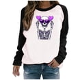 thumbnail image 2 of Wpawbk Chandail en Molleton Imprimé Halloween pour Femmes Col Rond Manches Longues Surdimensionné Doux Confortable Élégant, pour Femmes, Automne Printemps Hiver, Décontracté Rendez-Vous Fête Travail Maison Vacances, Mode Attrayante, 2 of 5
