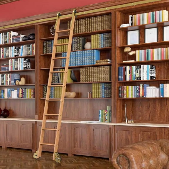 AIHOME Library Ladder Hardware Kit Movable Retractable Sliding Library Ladder System Excellent Ladder Step Hardware Library Ladder Rail Bracket Set For Retail Showrooms thrifty