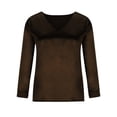 thumbnail image 5 of RQYYD Long Sleeve Shirts Tunic Blouse Top for Women Deep V Neck Tshirts Solid Color Satin Silk Loose Casual Shirt, 5 of 8