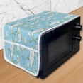 thumbnail image 1 of Shark Microwave Oven Cover, Sea Creatures in Vintage Style Swimming Flatfish Stingray and Jellyfish, Water Resistant Organizer with Pockets for Kitchen, 36" x 12", Pale Blue Grey Green, by Ambesonne, 1 of 4