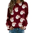thumbnail image 2 of Jienlioq Mode de Noël Pull-Over à Col Rond Imprimé pour Femmes Manches Longues Blouse Confortable Chandail en Molleton, 2 of 5