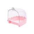 thumbnail image 2 of FastXmas Bird Cage Bath Hanging Parrot Bath Tub Water Shower Food Feeder Holder Tray Bird Bath Supplies for Small Birds Canary Budgies Cockatiel Lovebirds (Pink), 2 of 6