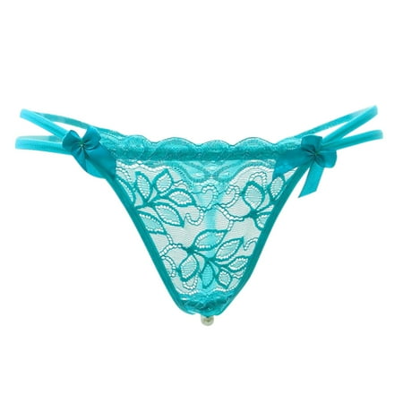 

ZMHEGW Tummy Control Underwear For Women Lace Cutout Lace Thong Pearl Women s Panties