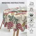 thumbnail image 4 of Cute Mushrooms and Leaves Pattern Tablecloth Round Table Cloths Washable Holiday Table Cover Decorative for Kitchen Dinner Party One Size, 4 of 6