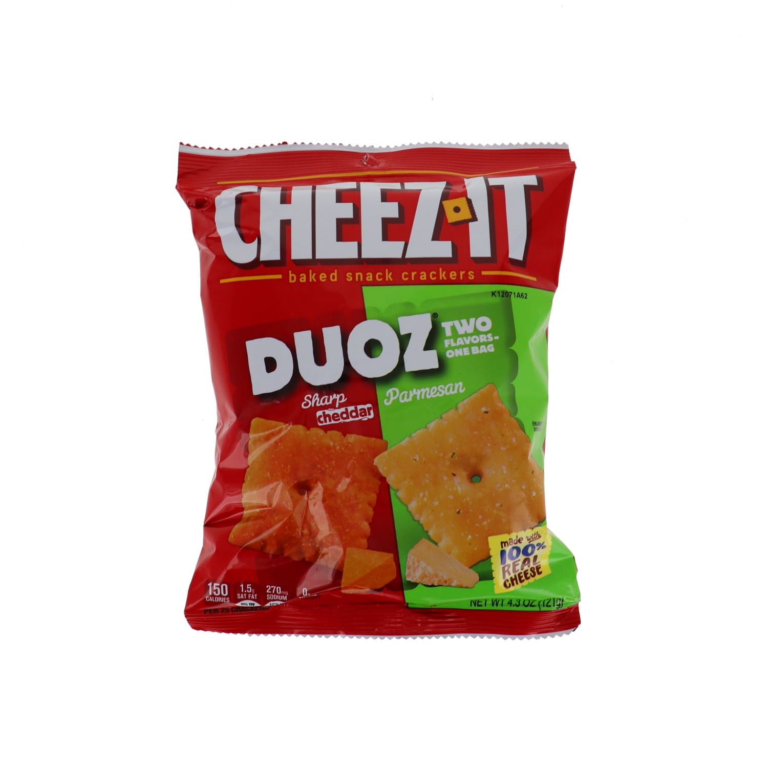 CheezIt Duoz 2 Flavor 1 Bag Sharp Cheddar & Parmesan 4.3 Oz Each (6