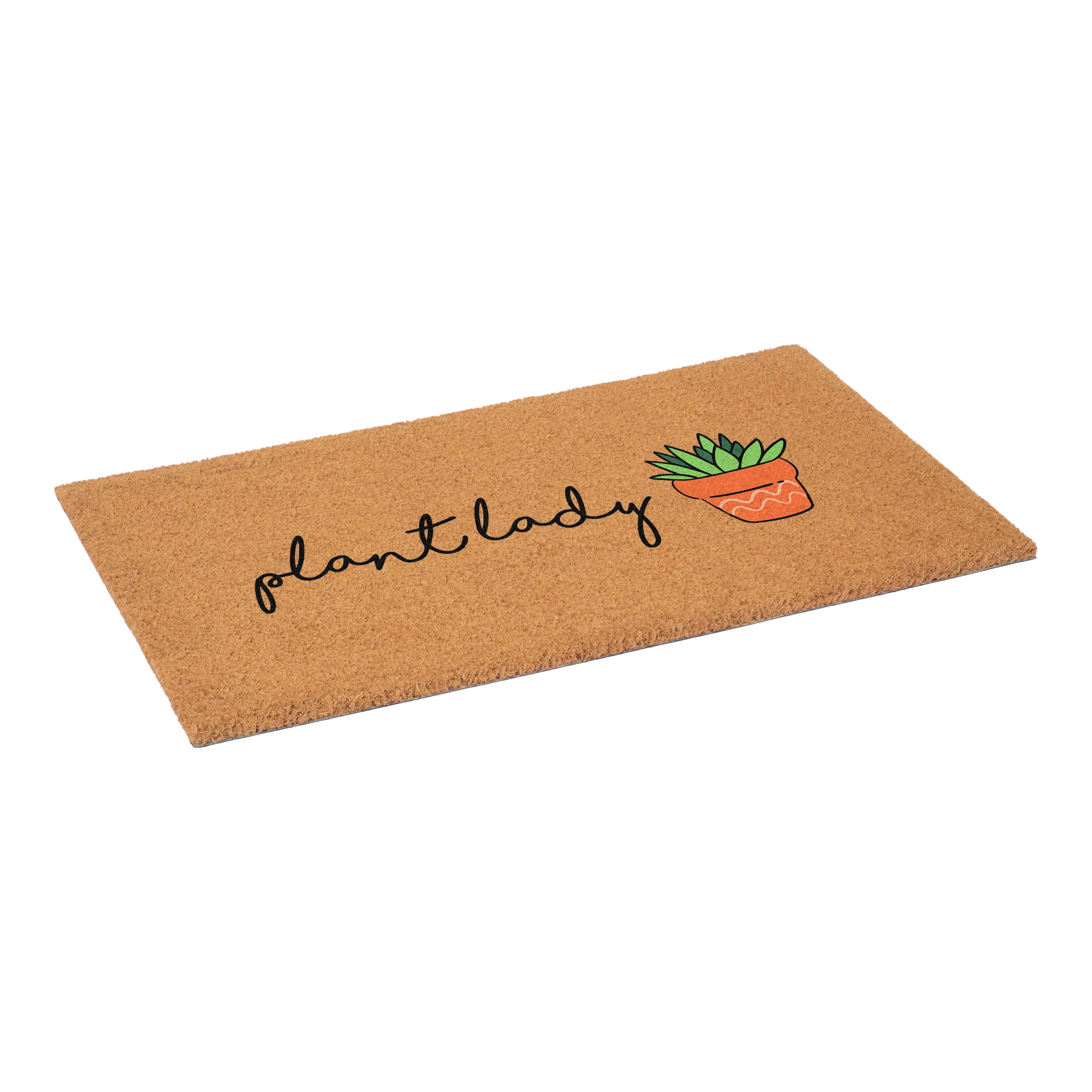Plant Lady Bloom Non Slip Vinyl Backing, Front Door Mat, Entryway Door Mat, 24"x36"