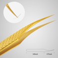 thumbnail image 3 of FEITA Diamond Grip Eyelash Extensions Tweezer Lash Precision Tweezers, Japanese Steel Dolphin-shaped & Angled Tip, False Lashes Application Tools, Gold 2Pcs, 3 of 7