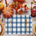 thumbnail image 3 of Blue Plaid Placemats Set of 2, Gingham Check Minimalist Modern Grid Farmhouse Washable Wipeable Table Mats for Dining Tables, Indoor Outdoor Kitchen Place Mats for Holiday Party Table Decor, 3 of 9