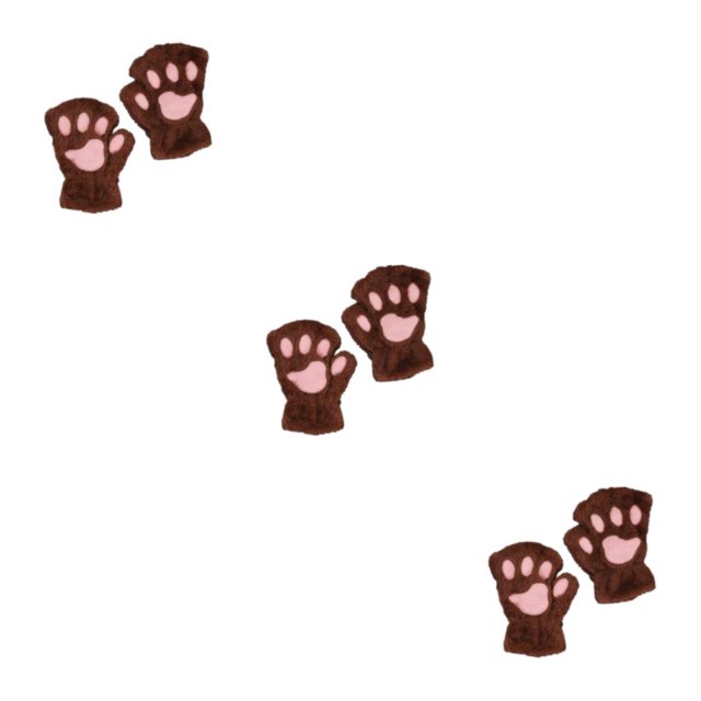 Minnieouse Guantes sin dedos de garra de oso de moda para una amplia aplicación Guantes de medio dedo Guantes de garra de oso S café oscuro Type1 NO1