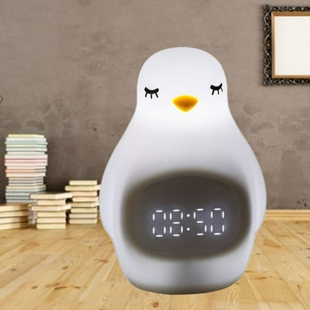Milisten LED Digital Lamp Alarm Clock in Silicone with Delay Timer and e Activation White