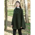 thumbnail image 3 of SAOL Irish 100% Merino Wool Cable Knit Poncho Women's Aran Fisherman Cowl Neck Button Irish Cape, One Size, 3 of 6