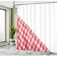 thumbnail image 4 of Ambesonne Gingham Shower Curtain, Checkered Ornament Photo, 69"Wx84"L, Dark Coral White Blush, 4 of 4