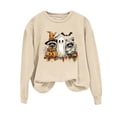 thumbnail image 6 of VKOYWKM Casual Sweatshirt for Women Halloween Ghost Pumpkin Graphic Oversized Sweatshirt Spooky Season Long Sleeve Crew Neck Sweatshirt Holiday Party Pullover, 6 of 6