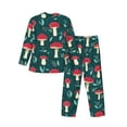 thumbnail image 2 of Kll Amanita Mushroom Sleepwear Mens Flannel Pajamas,Long Cotton Pj Set, 2 of 9