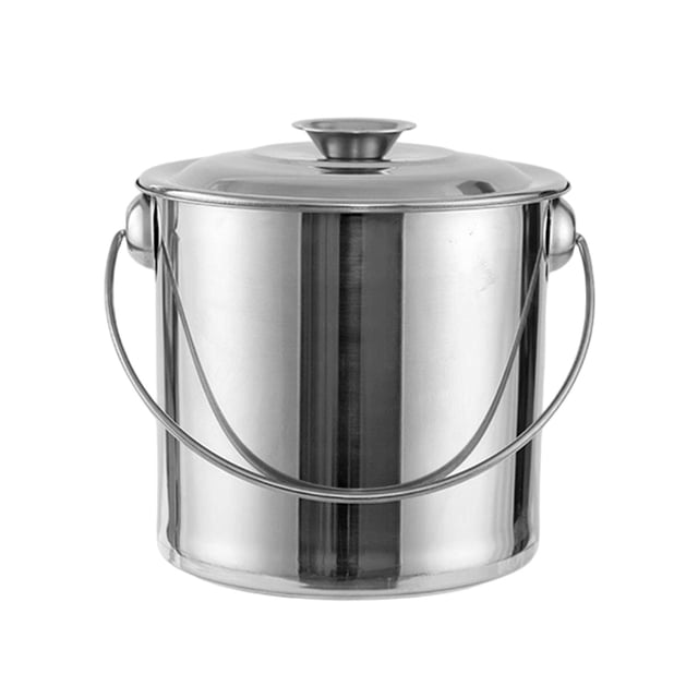 Olla de acero inoxidable para conservas, olla para pasta, cubo de aceite, recipiente para aceite y sopa con 1 litro