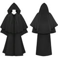 thumbnail image 4 of FNFYFH Renaissance Costumes Cloak with Hood Arm Holes Adults Medieval Hooded Cape for Halloween Cosplay, 4 of 7