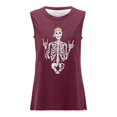 thumbnail image 6 of Trendfront Womens Skull Graphic Tops Figure Print Sleeveless Crewneck Casual Loose Fit Tank Tee Trendy Fashion T Shirts Daily Clothes, 6 of 6