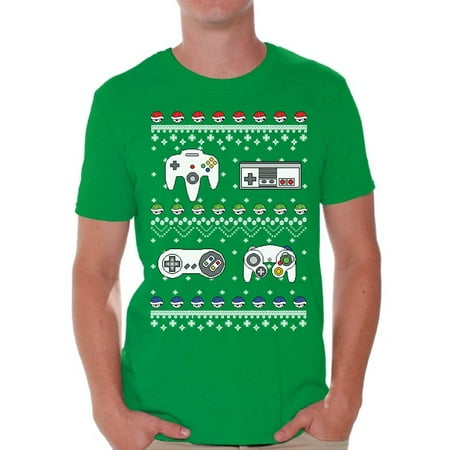 Awkward Styles Gamer Christmas Tshirt for Men Retro Gamer Shirt Funny Christmas Shirts for Men Ugly Christmas T Shirt Geeky Christmas T-Shirt Xmas Party Gifts for Him Nerdy Xmas Tshirt Xmas (Best Gifts For Nerdy Boyfriend)