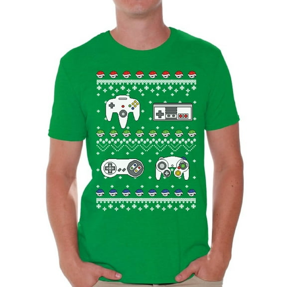 Awkward Styles Gamer Christmas Tshirt for Men Retro Gamer Shirt Funny Christmas Shirts for Men Christmas T Shirt Geeky Christmas T-Shirt Xmas Party Gifts for Him Nerdy Xmas Tshirt Xmas Gaming