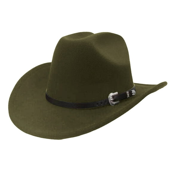 Ticikt Western Cowboy Hat for Men Women Classic Roll Up Fedora Hat with Buckle Belt