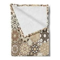thumbnail image 2 of Eastern Soft Flannel Fleece Throw Blanket, Octagonal and Square Ornaments Retro Colored Old Fashioned Tile, Cozy Plush for Indoor and Outdoor Use, 70" x 90", Dark Brown Pale Brown, by Ambesonne, 2 of 5
