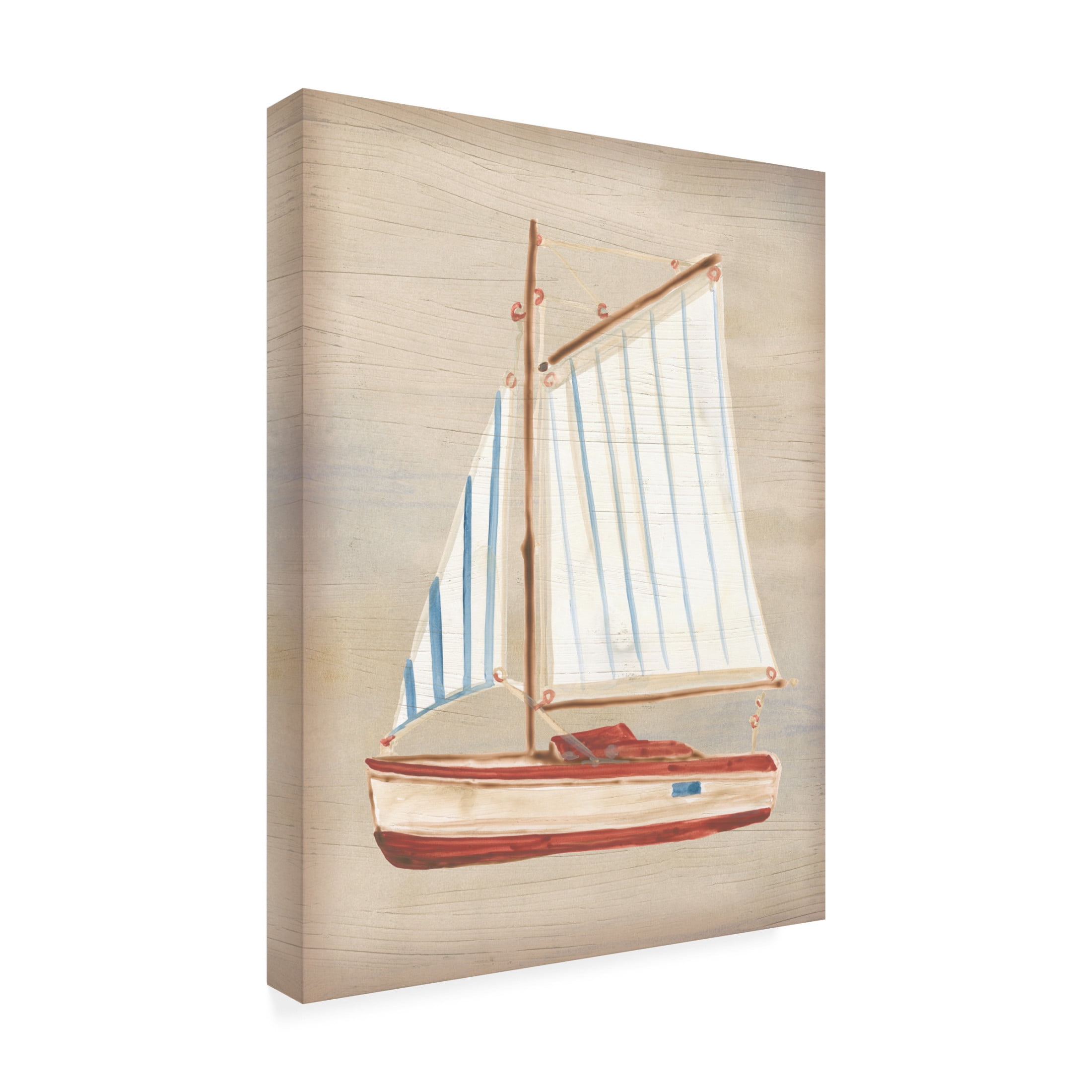 Trademark Fine Art June Erica Vess Driftwood Sailboat I Canvas Wall Art