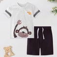 thumbnail image 2 of Boys Summer Outfits Casual Round-neck Short-sleeved Animals Print T-shirt and Short Suit Summer Beachwear, 2 of 5