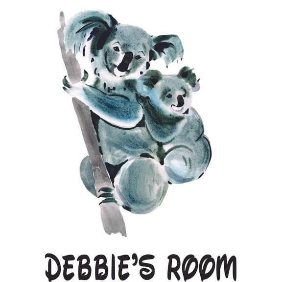 Koala Bear Koalas Animal Cartoon Customized Wall Decal - Custom Vinyl Wall Art - Personalized Name - Baby Girls Boys Kids Bedroom Wall Decal Room Decor Wall Stickers Decoration Size (10x8 inch)