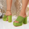 thumbnail image 6 of Viluyesy Womens Chunky Sandals, Open Toe High Heels Thick Sole Casual Fashion Slide Shoes Green US5.5, 6 of 9