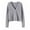 Gray, variant on Women's Long Sleeve Button Down V Neck Classic Sweater Knit Cropped Cardigan Sweater Coat
