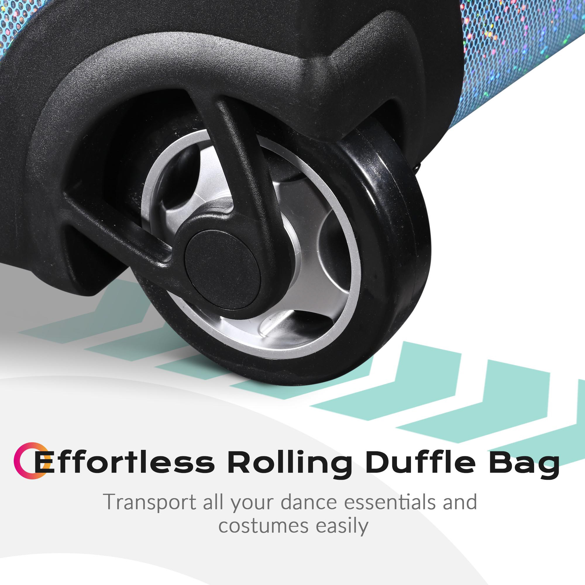 Byootique Dance Bag with Wheels Travel Duffle Bag Expandable Storage FA Sapphire