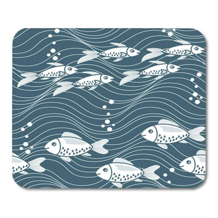 LADDKE Blue Fish Sea Fishes Uderwater Pattern Aquatic Fin Wild Mousepad Mouse Pad Mouse Mat 9x10 inch