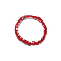 Mogul Meditation Love Red Coral Beads Stretch Wrist Bracelet