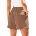 thumbnail image 2 of FreshPretty Shorts for Women Dressy Casual Summer Elastic Waist in The Back Pleated Wide Leg Tailored Work Trouser Shorts, 2 of 7