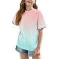 thumbnail image 4 of Bovxnpu Kids Summer Tops, Toddler Girls Casual T Shirt, Toddler Kids Boys Girls Fashion Cute Gradient Print Loose Soft Short Sleeve Top 14 Years, 4 of 7