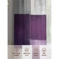 thumbnail image 6 of Abstract Color Block Sheer Curtains 63 inches Long 2 Panels Set Purple Block Oil Painting Gradient Gray Sheer Window Curtain Rod Pocket Voile Drapes for Living Room/Bedroom, Each 52" W x 63" L, 6 of 7