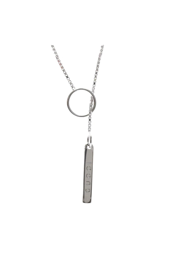 Pre-Owned GUCCI Lariat Necklace White Gold (18K) No Stone Polished