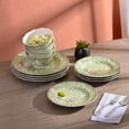 thumbnail image 5 of 222 Fifth Adelaide Porcelain 12-Piece Dinnerware Set, Green Plates, Bowls, 5 of 8