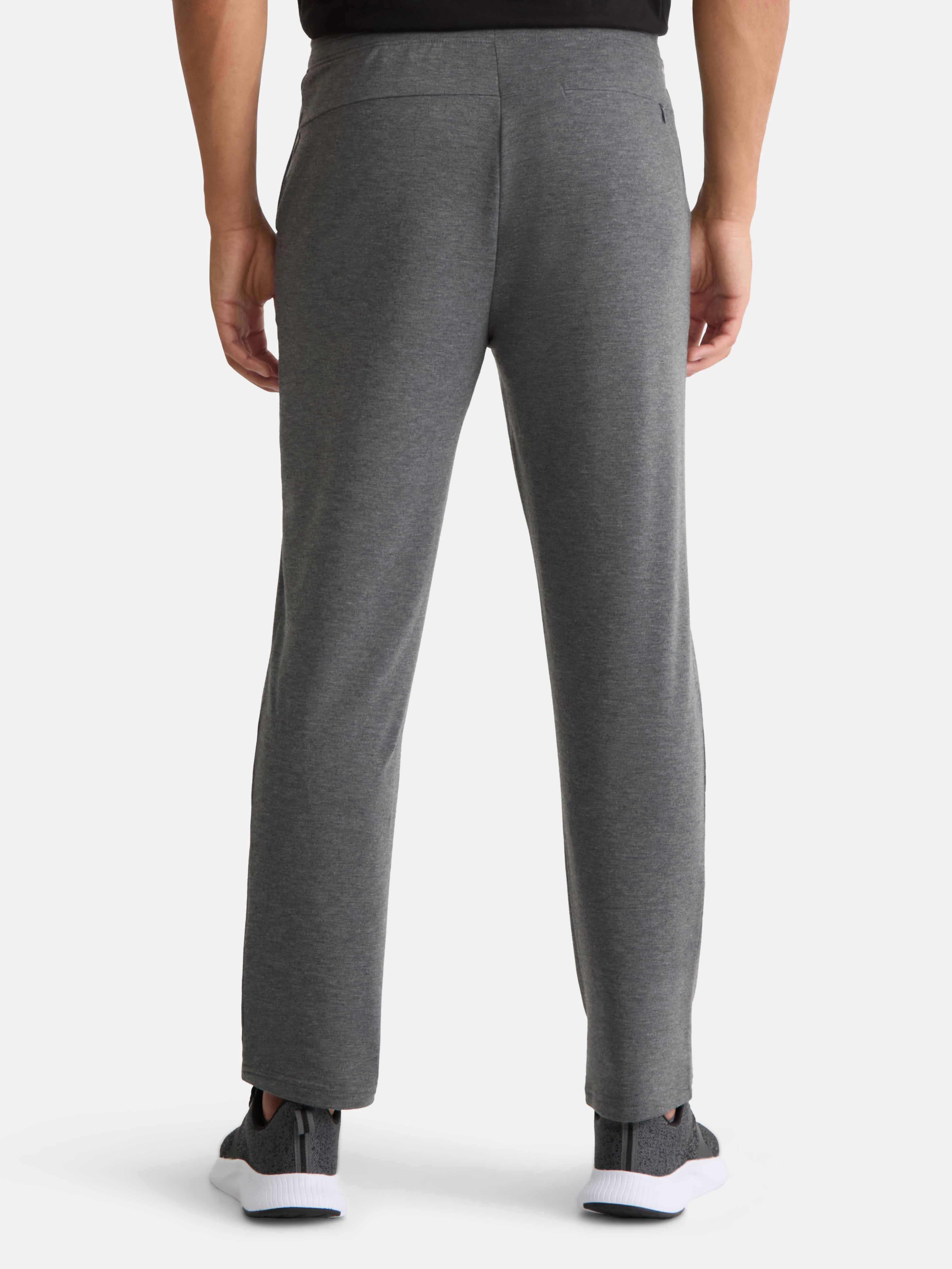 Athletic Works Men's and Big Men's Performance French Terry Open Leg Relaxed Sweatpants, Sizes XS-5XL