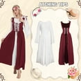 thumbnail image 6 of MYATED Renaissance Medieval Women's Dress Women Renaissance Victorian Costume Outfit Irish Dress Halloween Costume for Women,Red,XXL, 6 of 7