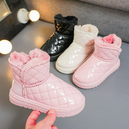 

Winter New Korean Style Children‘s Snow Boots Gright-faced Waterproof Thickened Warm Girls‘ Boots Girls‘ Non-slip Cotton Children‘s Shoes