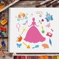 thumbnail image 6 of Princess Stencils Template 11.8x11.8 inch/30x30cm Plastic Castle Pumpkin Cart Drawing Painting Stencils Square Queen Reusable Stencils for Painting on Wood Floor Wall and Tile, 6 of 7
