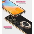 thumbnail image 5 of Compatible with Xiaomi 12 Lite Case Silicone TPU Shockproof Xiaomi 12 Lite Phone Case Plating Cute Anti-Scratch Cases with Ring (Black), 5 of 14